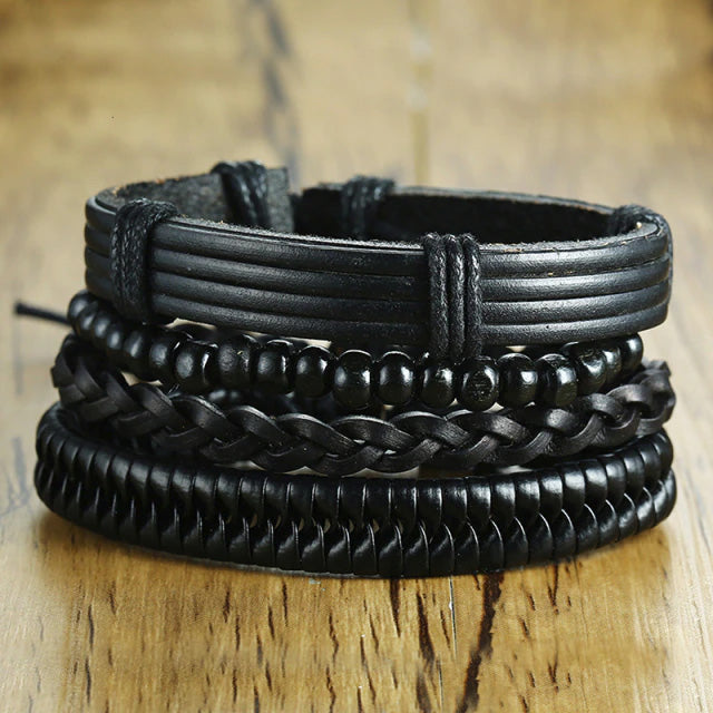 Leather Black Multilayer Bracelet