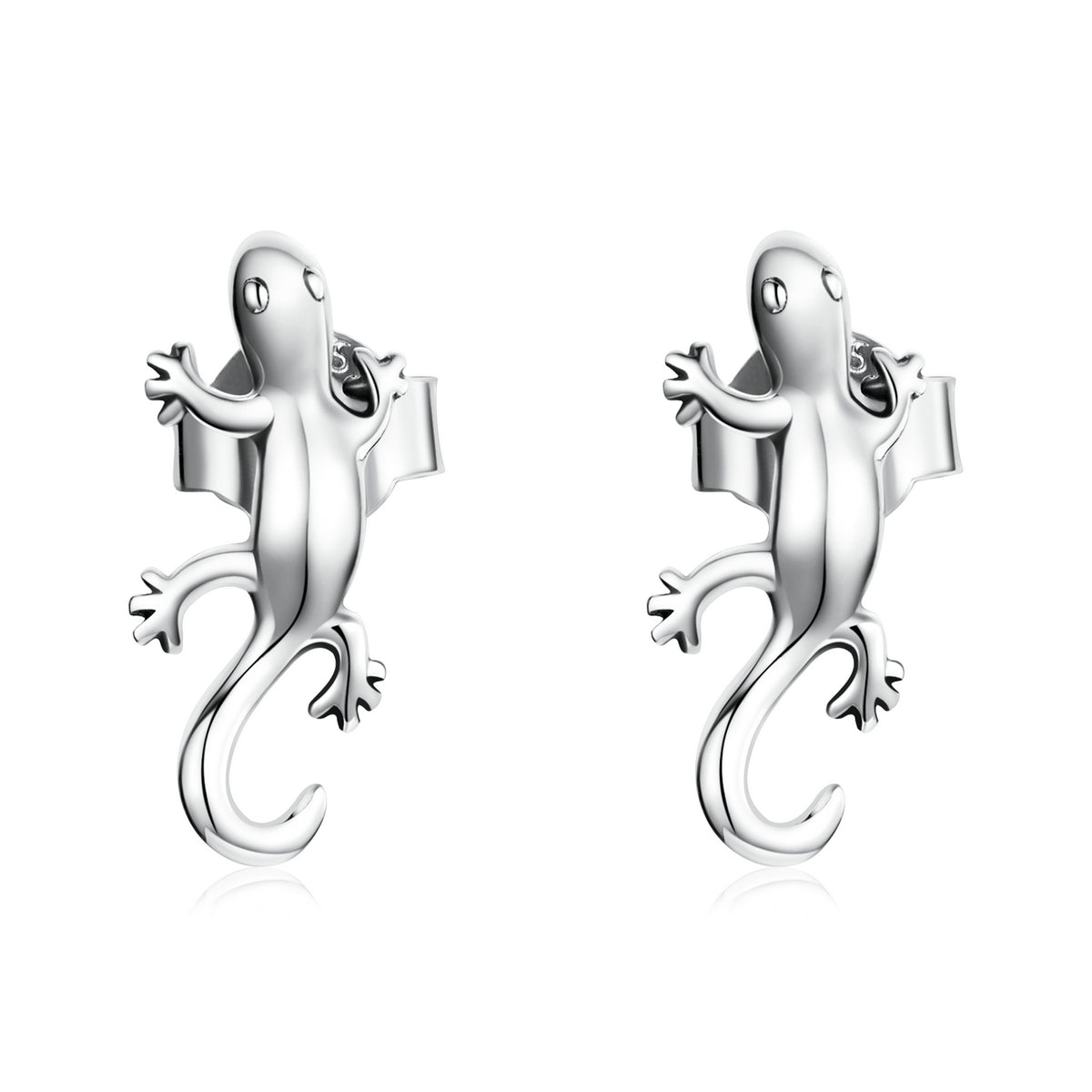 Sterling Silver Gecko Stud Hypoallergenic Earrings