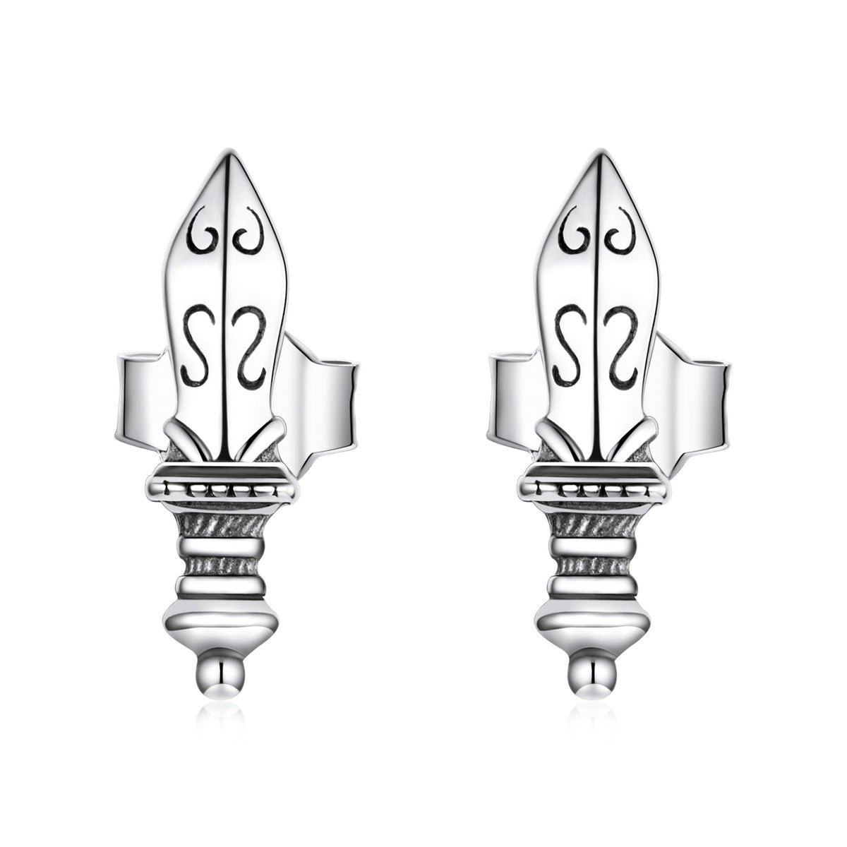 Sterling Silver Dagger Stud Hypoallergenic Earrings