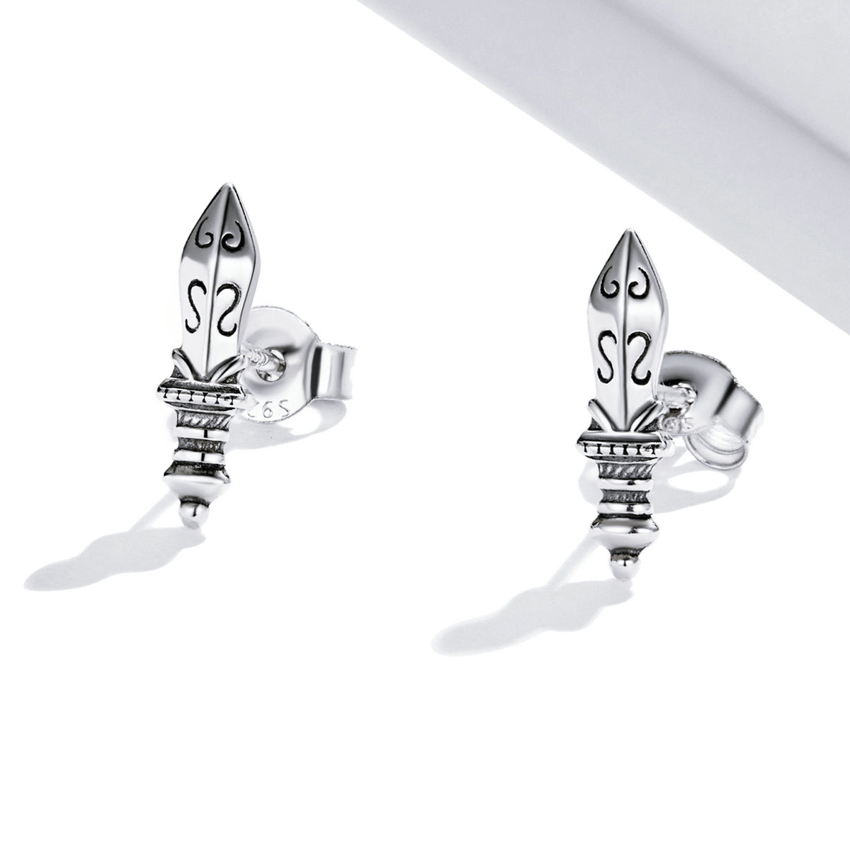 Sterling Silver Dagger Stud Hypoallergenic Earrings