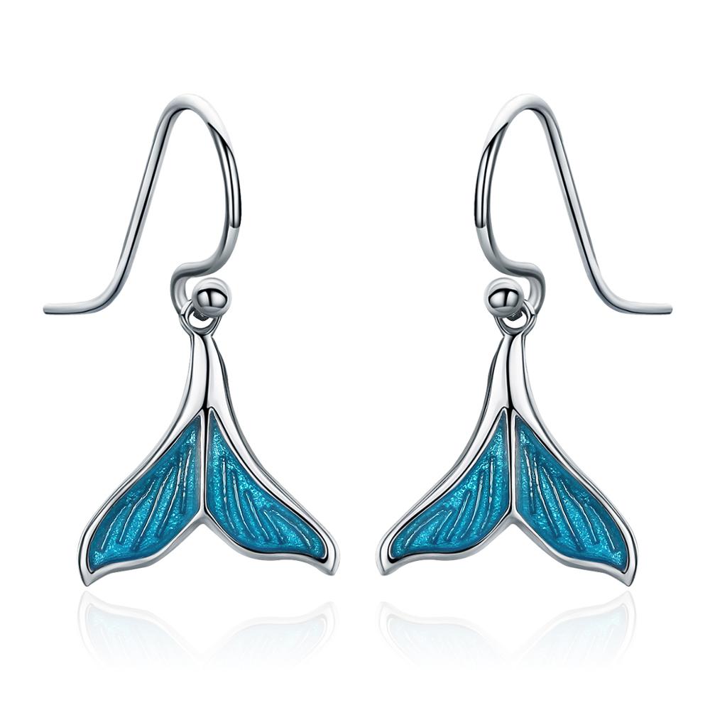 Sterling Silver Mermaid Tail Hook Hypoallergenic Earrings