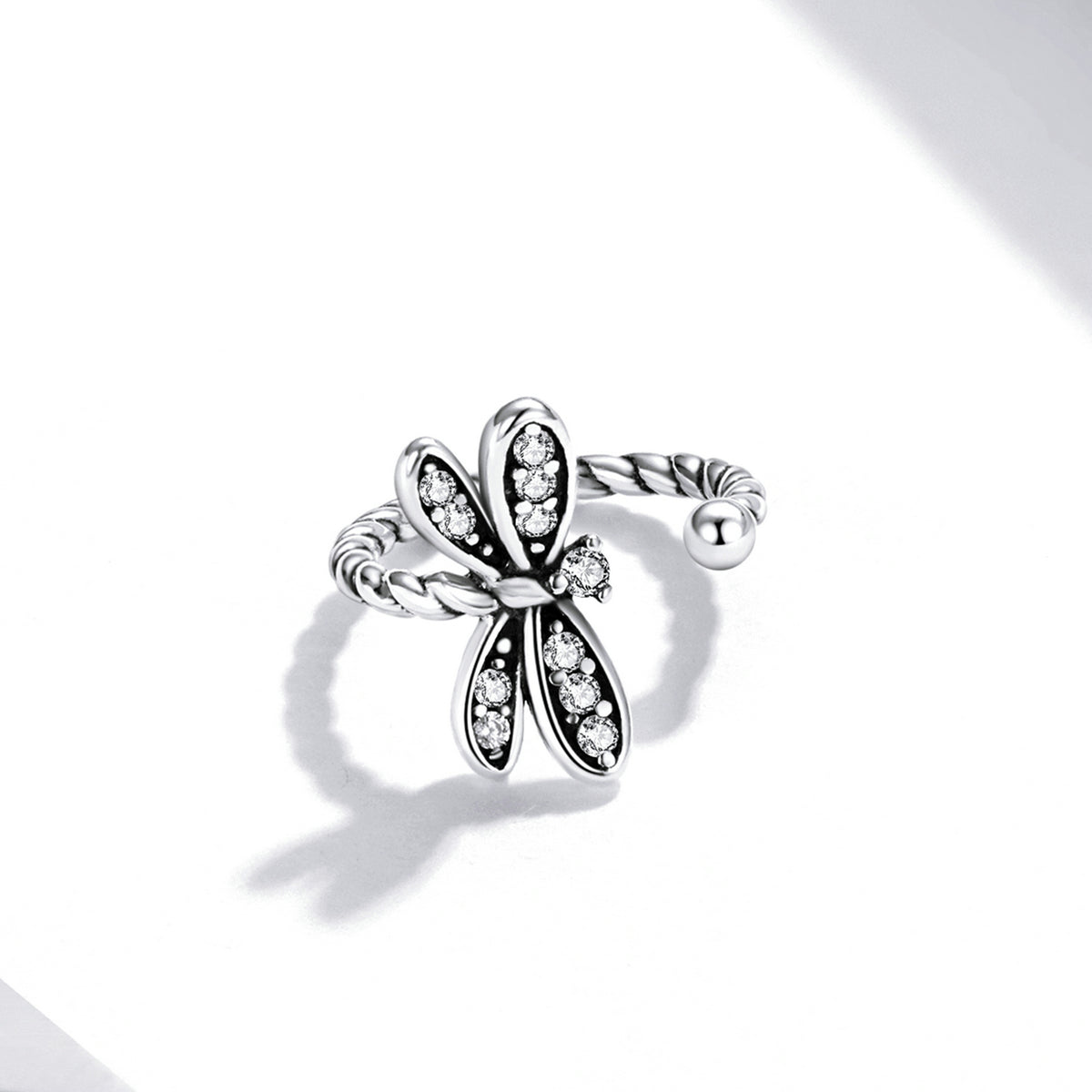 Sterling Silver Dragonfly Hypoallergenic Ear Cuff (Single)