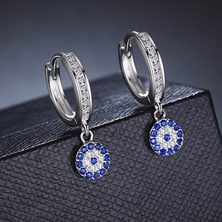 Sterling Silver Elegant Round CZ Drop Huggie Hypoallergenic Earrings