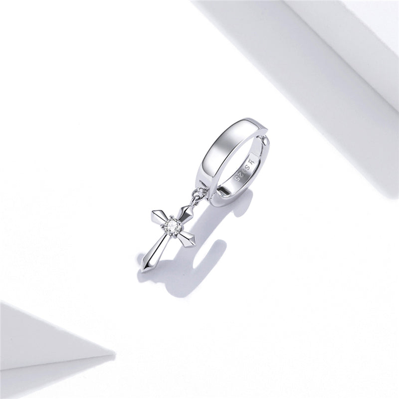 Sterling Silver Divine Cross Hypoallergenic Ear Cuff (Single)