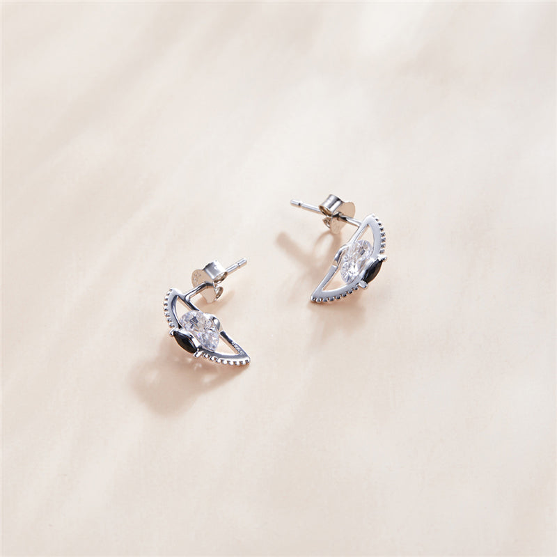 Sterling Silver Feline Eye Stud Hypoallergenic Earrings