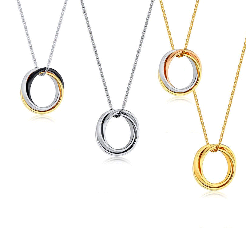 Stainless Steel Triple Circle Necklace