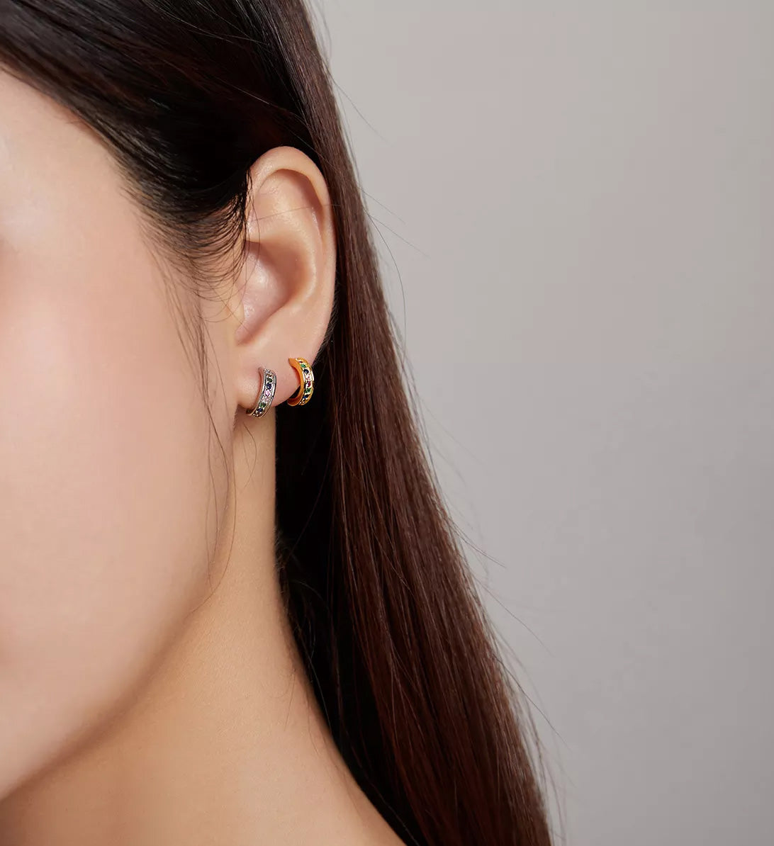 Sterling Silver Semicircle Stud Hypoallergenic Earrings