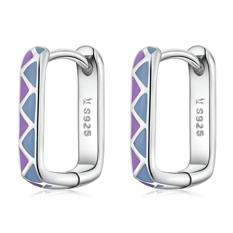 Sterling Silver Artistic Huggie Hypoallergenic Earrings