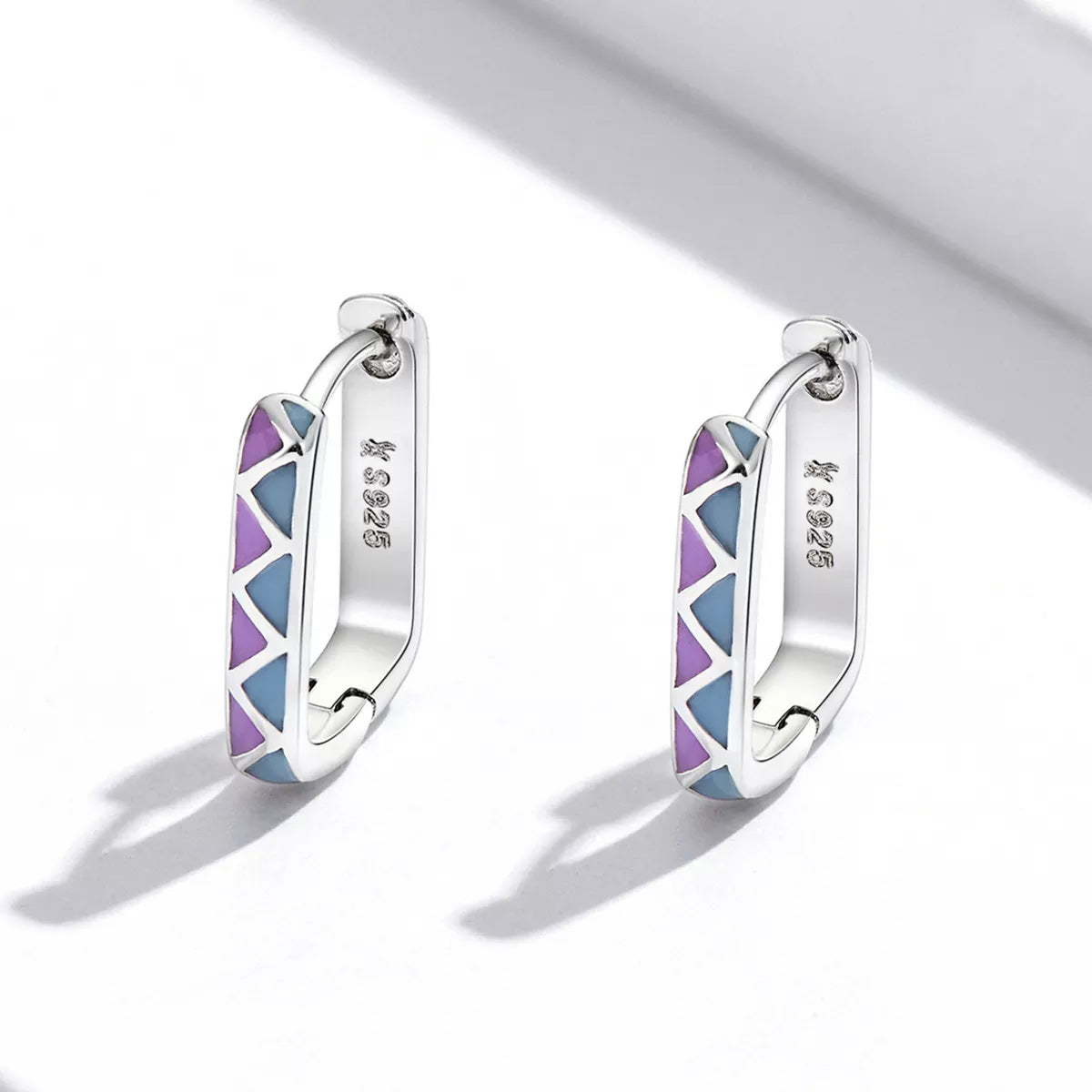 Sterling Silver Artistic Huggie Hypoallergenic Earrings