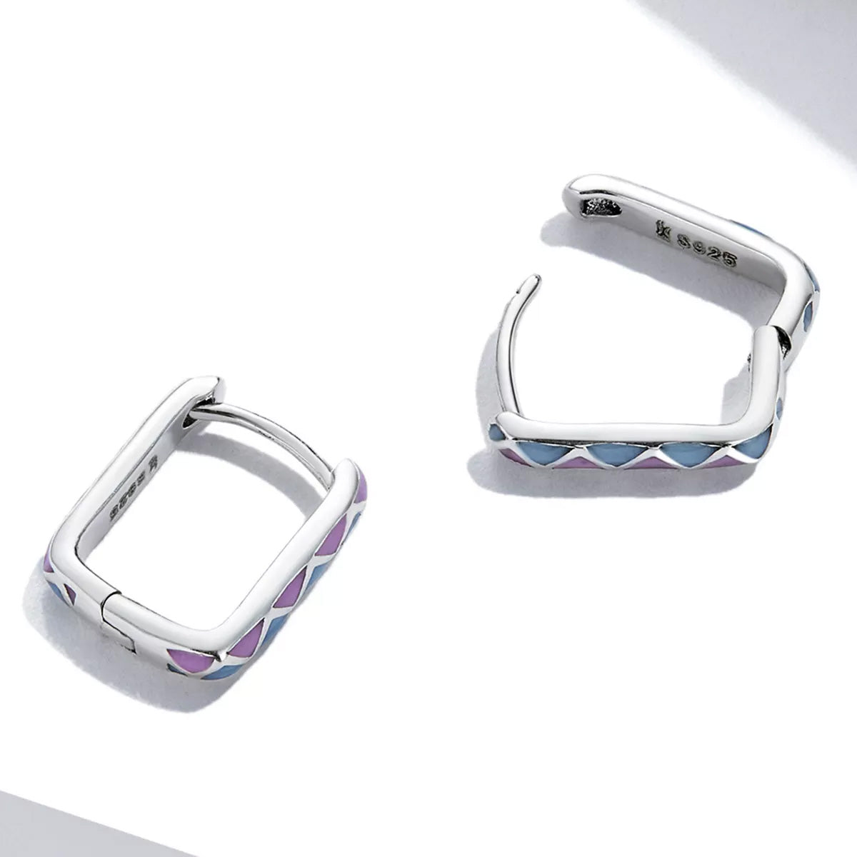 Sterling Silver Artistic Huggie Hypoallergenic Earrings