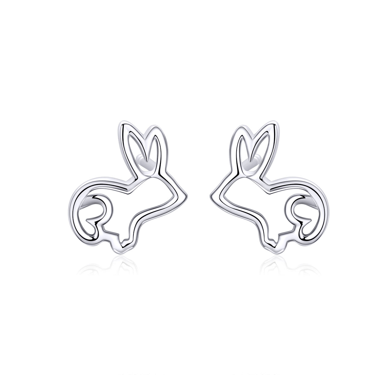 Sterling Silver Rabbit Hypoallergenic Stud Earrings