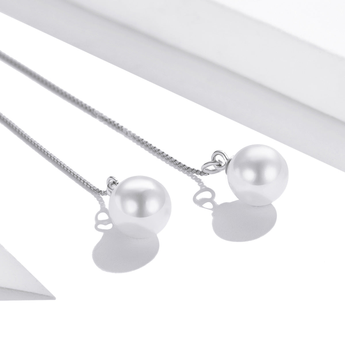 Sterling Silver Pearl Hypoallergenic Threader Earrings