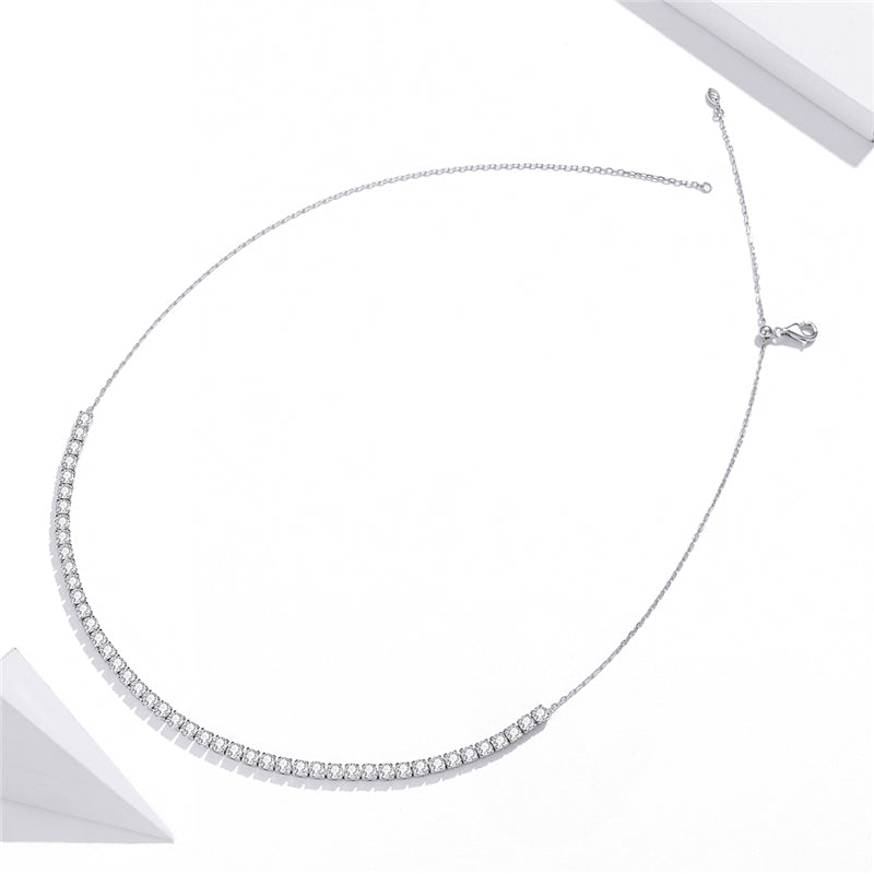 Sterling Silver Simple Chain Chocker Hypoallergenic Necklace