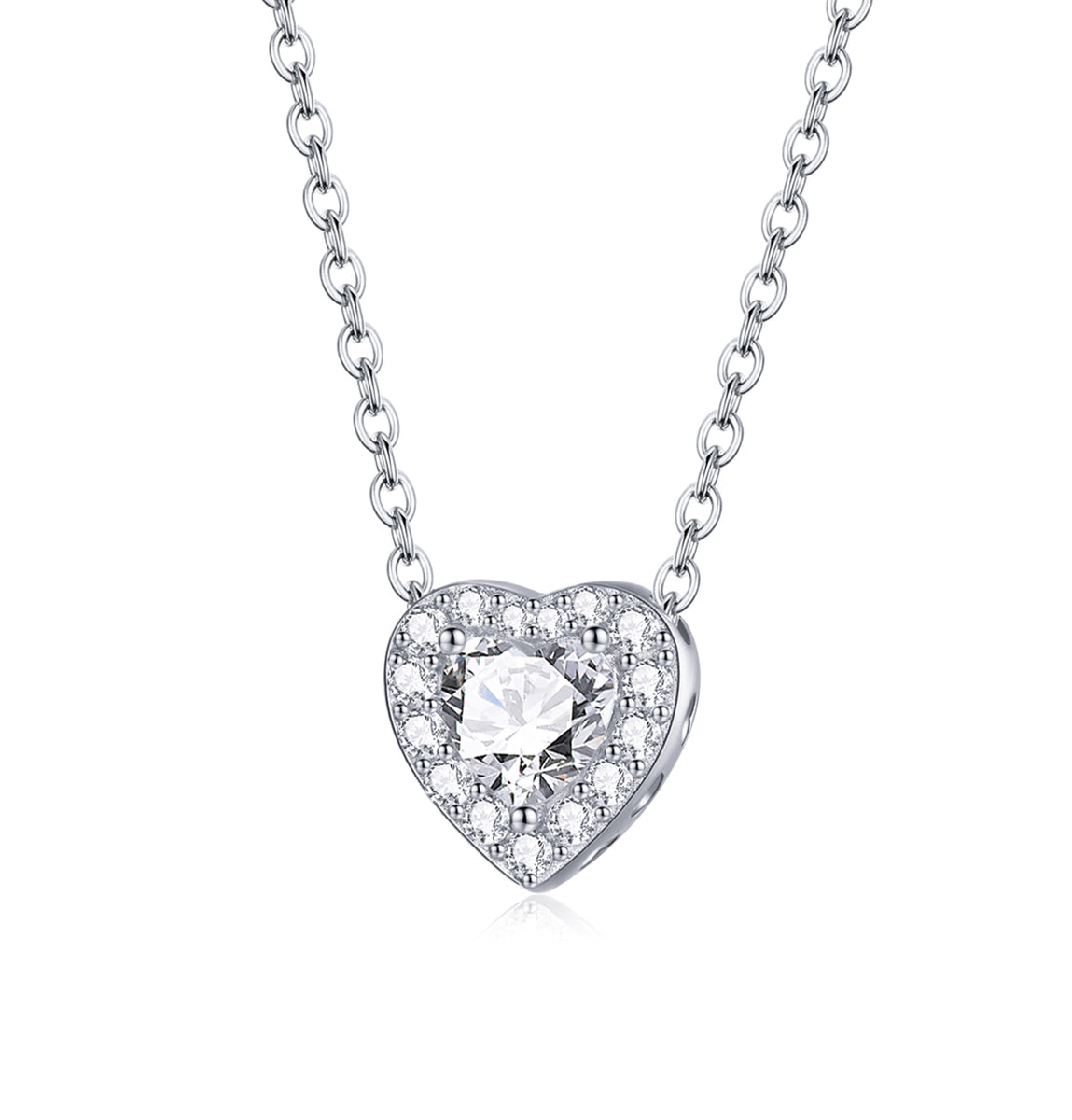 Sterling Silver Crystal Heart Hypoallergenic Necklace