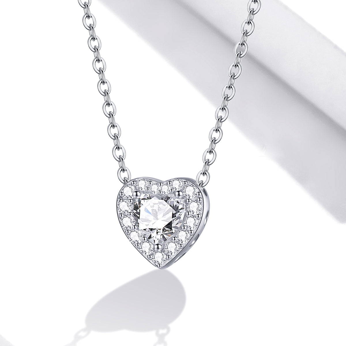 Sterling Silver Crystal Heart Hypoallergenic Necklace