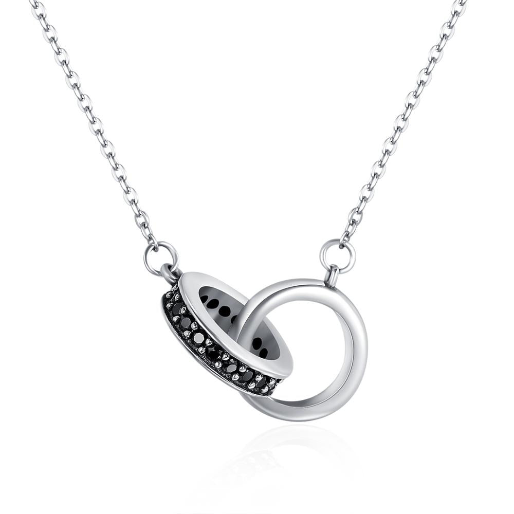 Sterling Silver Double Circle Hypoallergenic Necklace