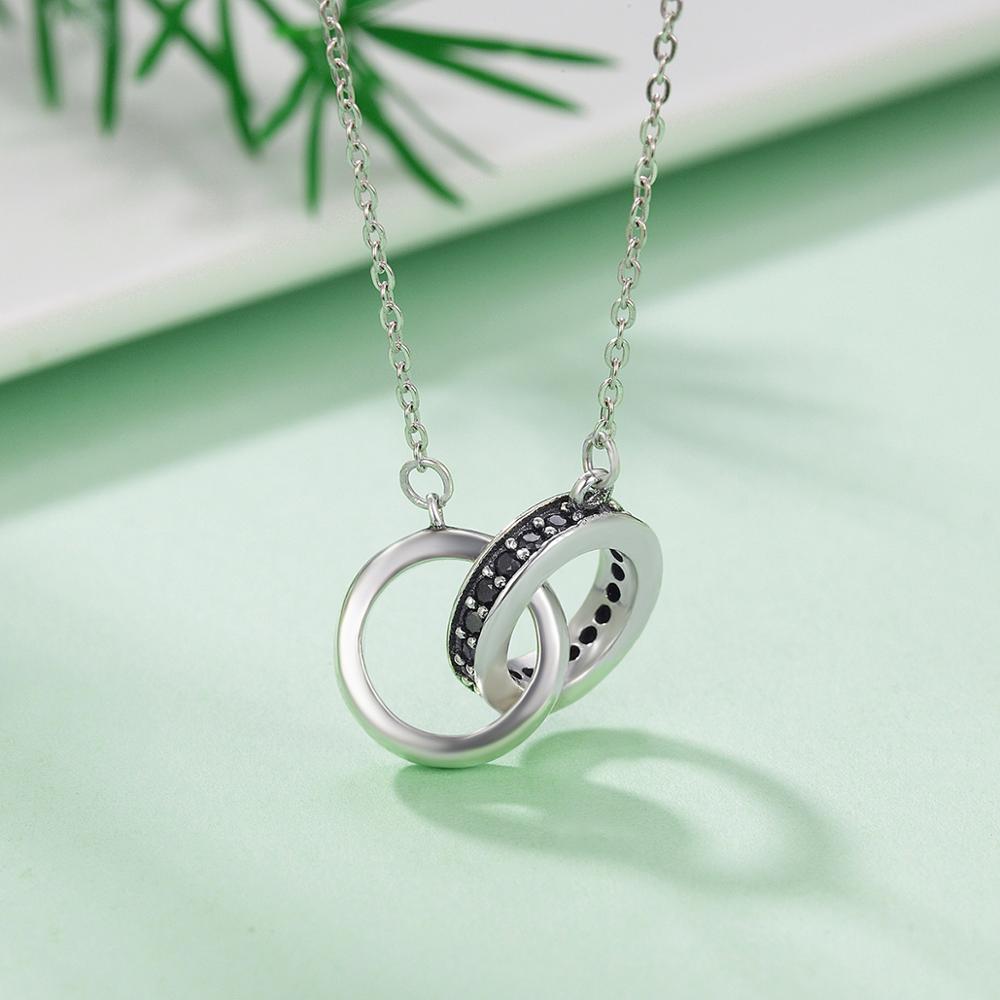 Sterling Silver Double Circle Hypoallergenic Necklace