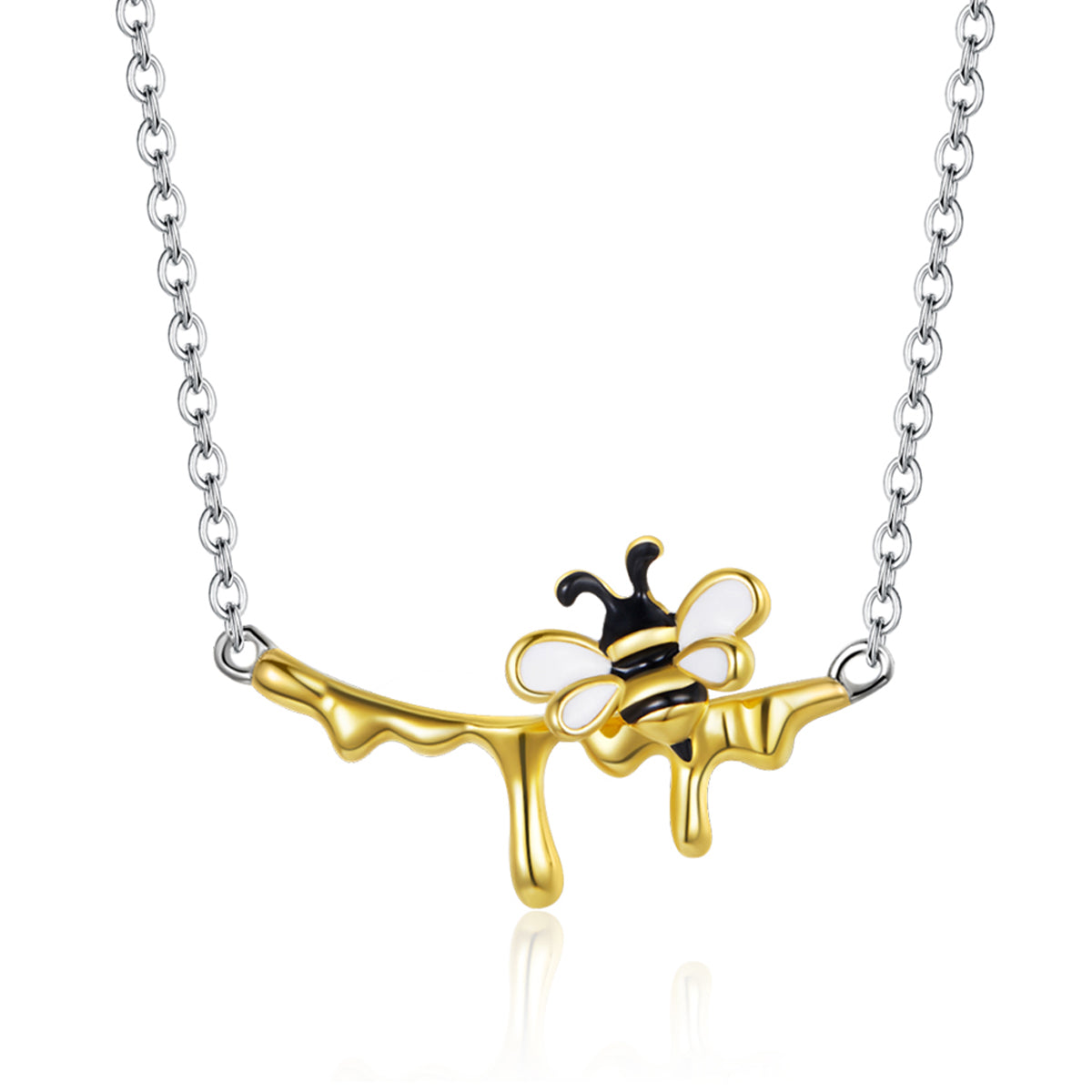 Sterling Silver Honey & Bee Hypoallergenic Necklace