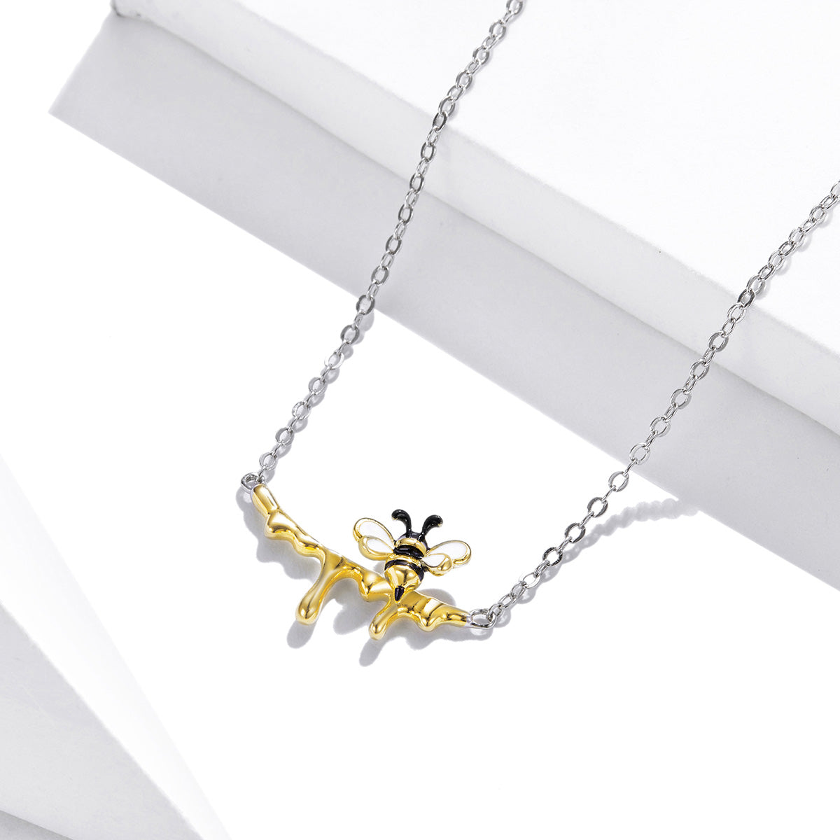 Sterling Silver Honey & Bee Hypoallergenic Necklace