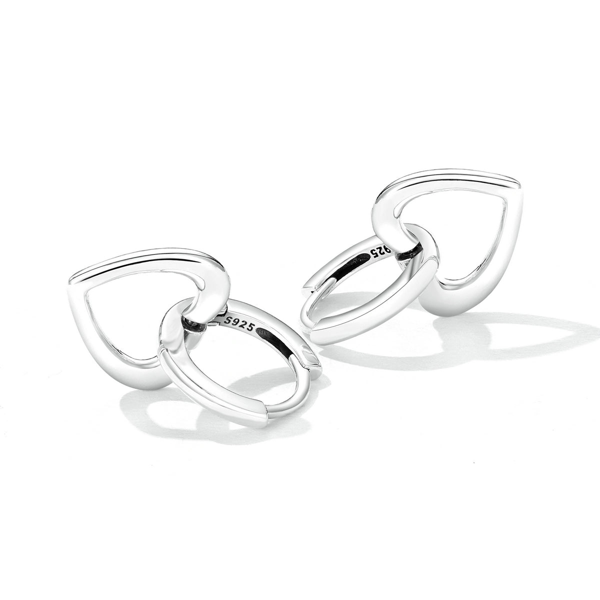 Sterling Silver Simple Love Huggie Hypoallergenic Earrings