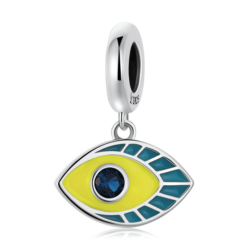 Sterling Silver Stylish Evil Eye Hypoallergenic Dangle Charm