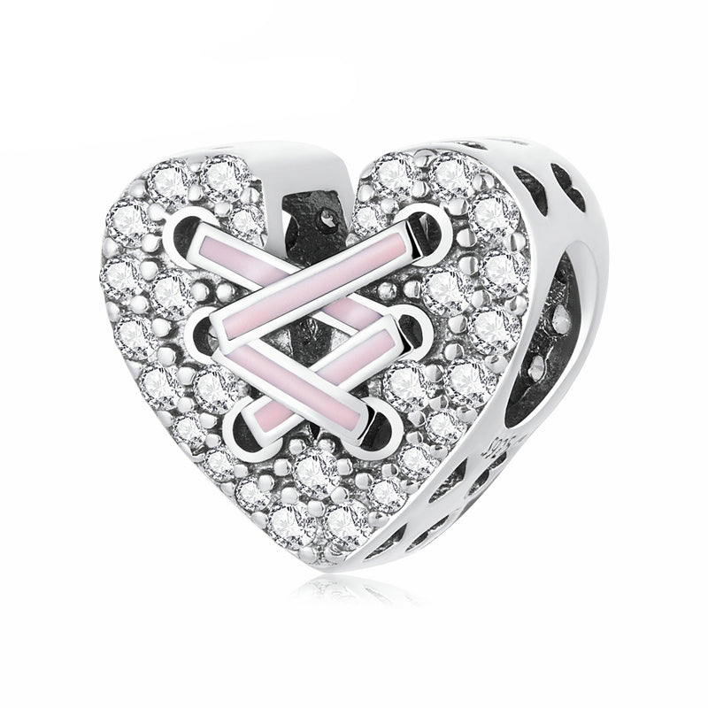 Sterling Silver Corset Heart Hypoallergenic Bead Charm