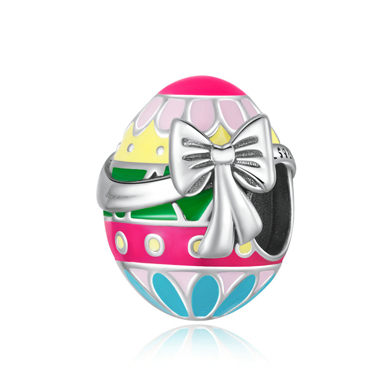 Sterling Silver Colourful Easter Egg Hypoallergenic Bead Charm