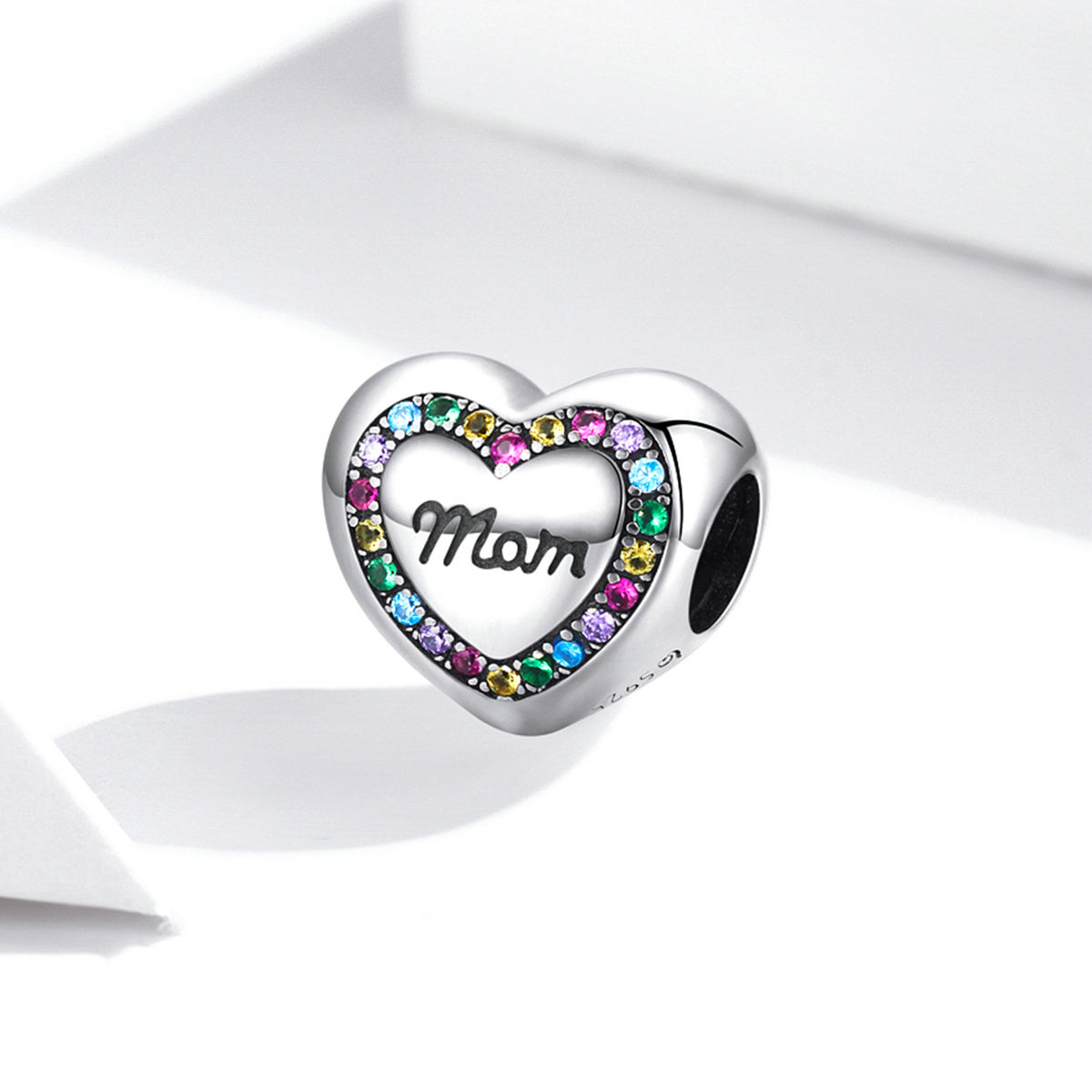 Sterling Silver Mother's Warm Heart Hypoallergenic Bead Charm