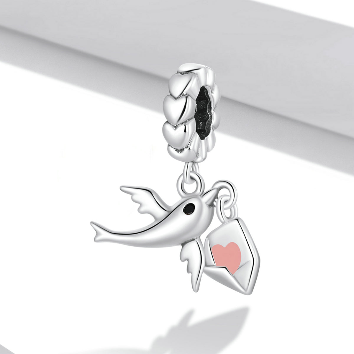 Sterling Silver Love Bird Hypoallergenic Dangle Charm