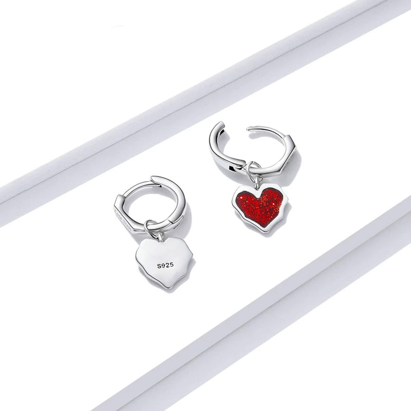 Sterling Silver Love Mom Huggie Hypoallergenic Earrings