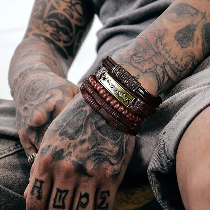 Leather Her King Multilayer Bracelet