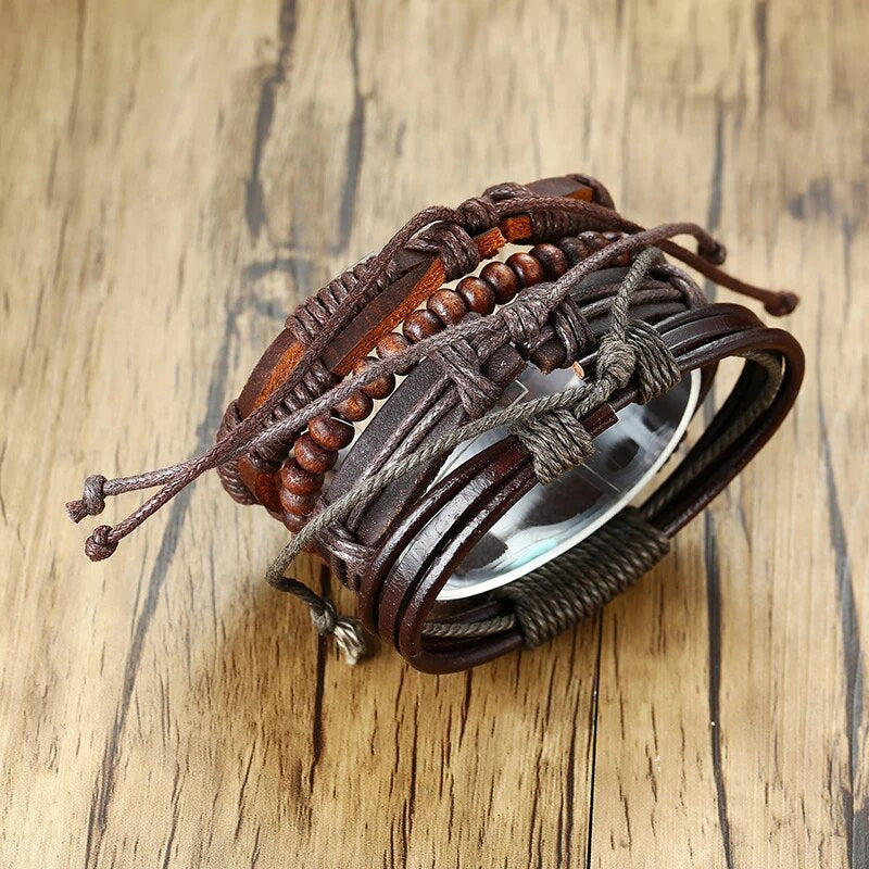 Leather Her King Multilayer Bracelet