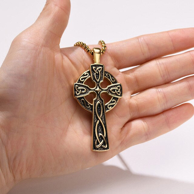 Stainless Steel Vintage Celtic Cross Necklace - Various