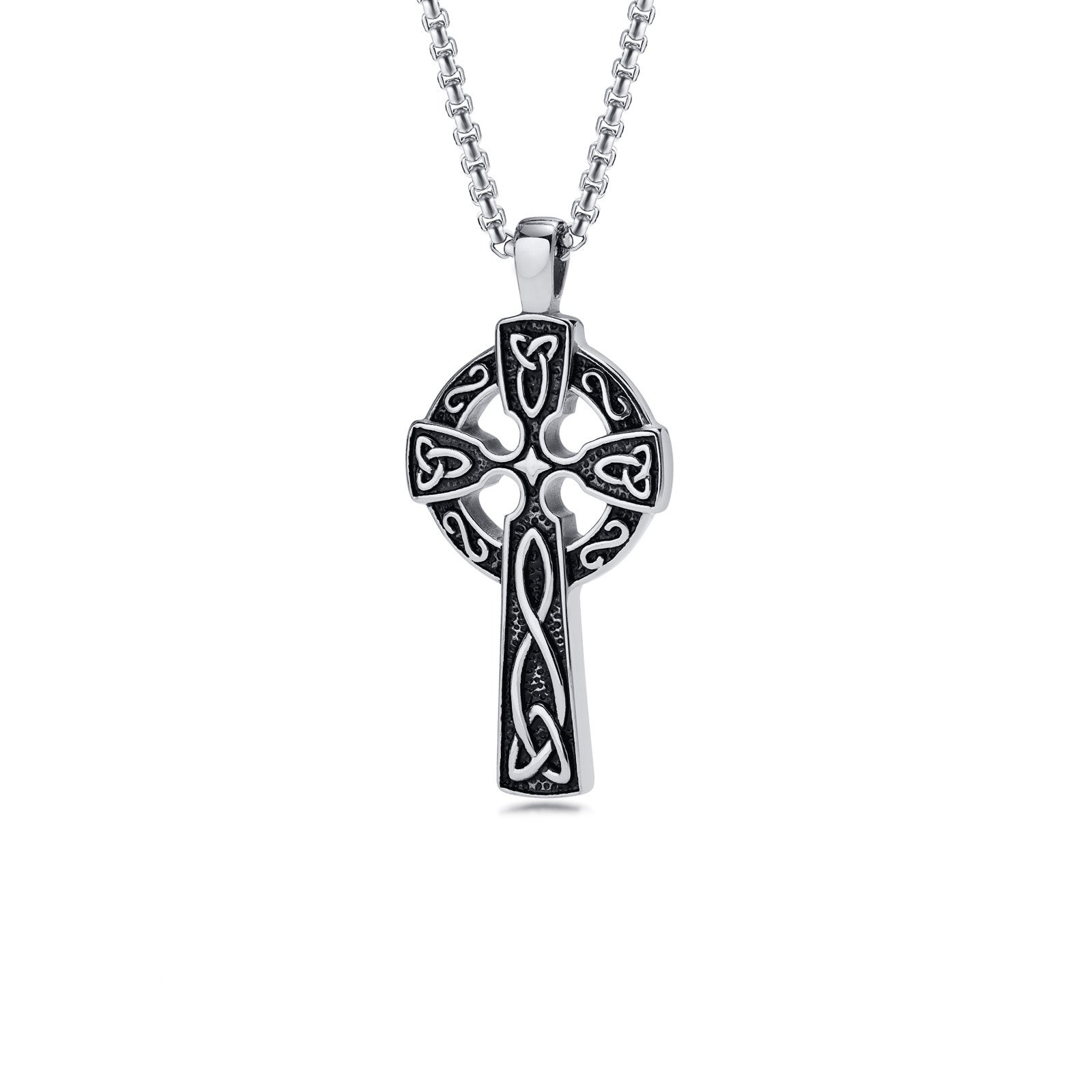 Stainless Steel Vintage Celtic Cross Necklace - Various