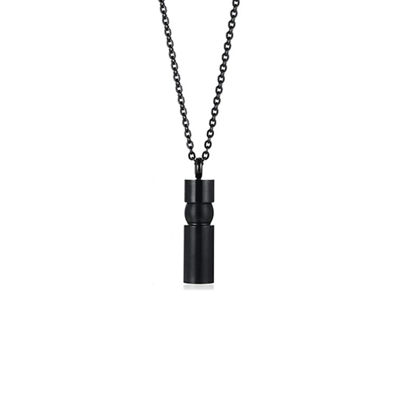 Stainless Steel Simple Cylindrical Urn Necklace (For Human Or Pet Ashes)