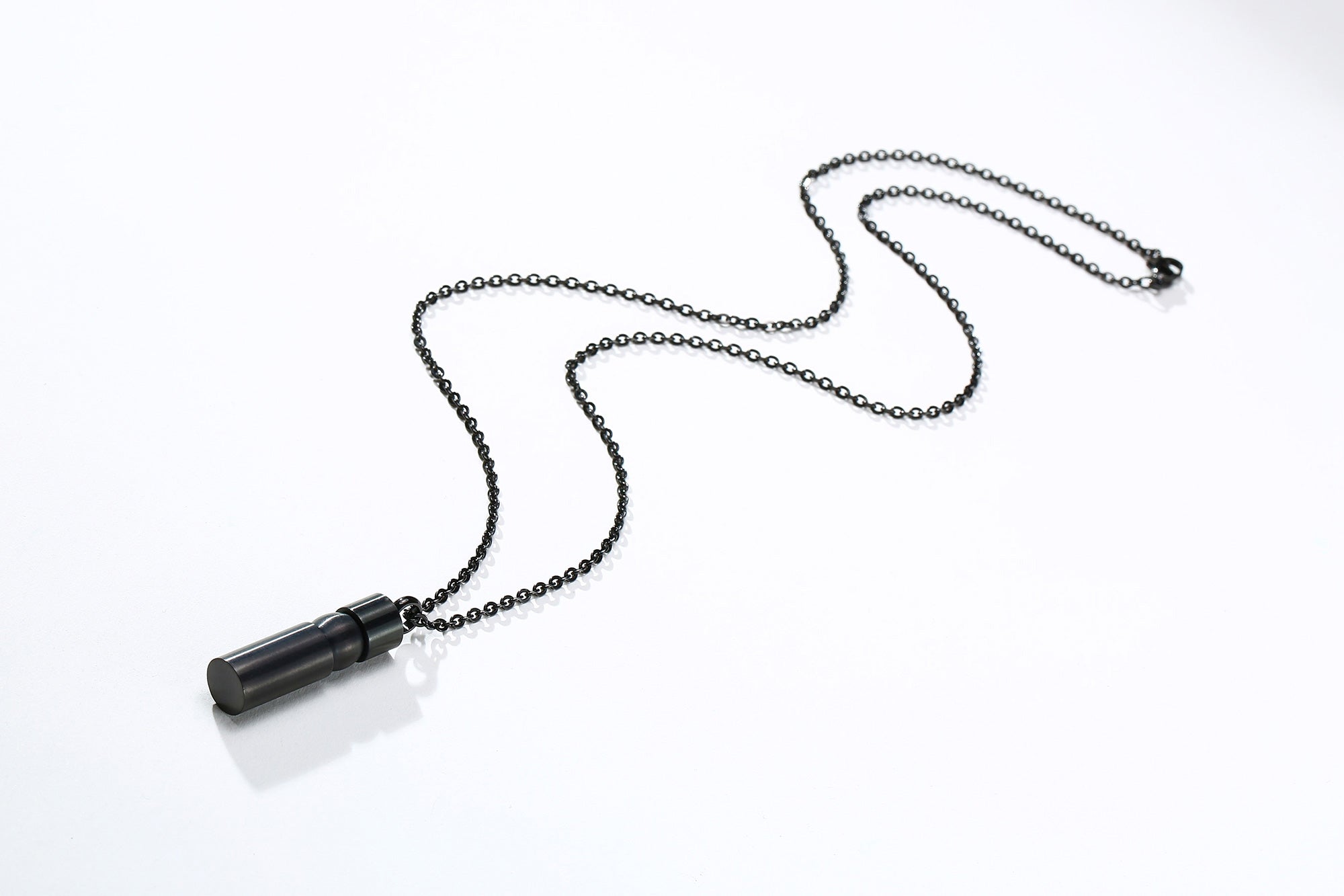 Stainless Steel Simple Cylindrical Urn Necklace (For Human Or Pet Ashes)