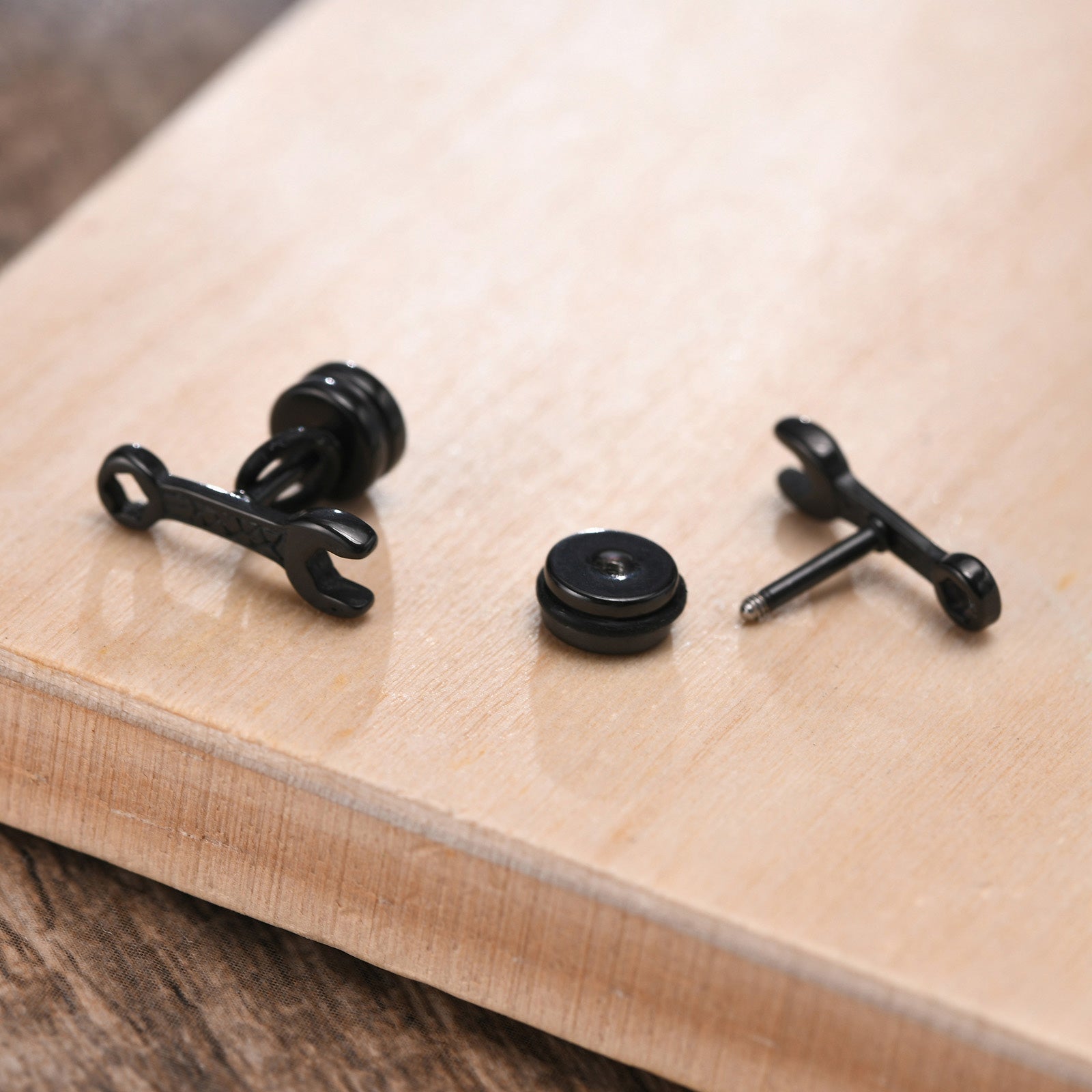 Stainless Steel Wrench Stud Earrings