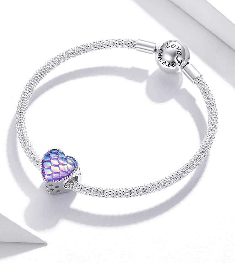 Sterling Silver Sea Heart Hypoallergenic Bead Charm