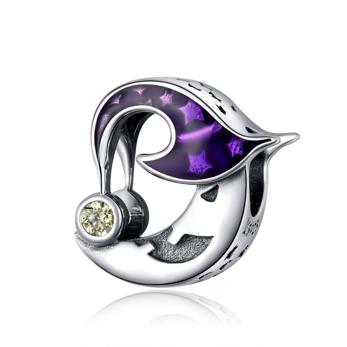 Sterling Silver Evil Moon Hypoallergenic Bead Charm