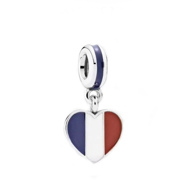 Sterling Silver I Love France Hypoallergenic Bead Charm