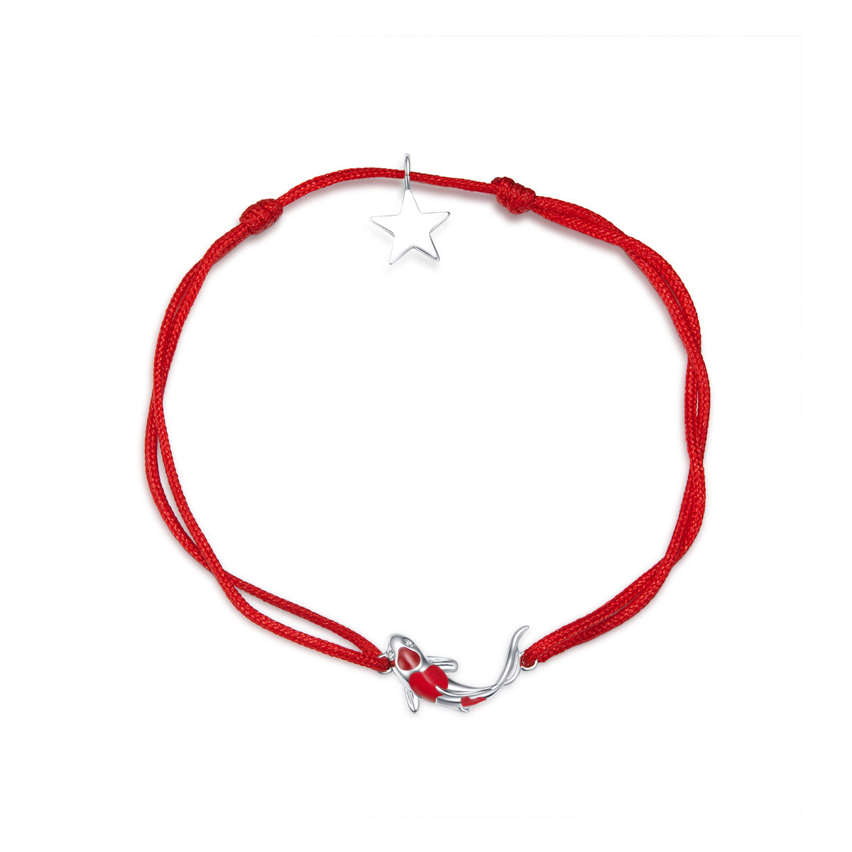 Sterling Silver Red Koi Fish Hypoallergenic Bracelet