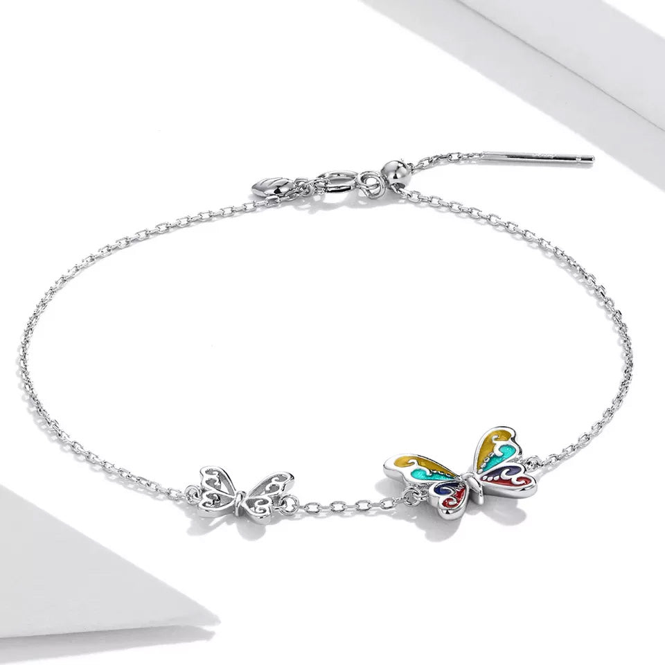 Sterling Silver Artistic Butterfly Hypoallergenic Bracelet