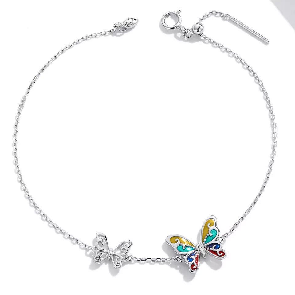 Sterling Silver Artistic Butterfly Hypoallergenic Bracelet