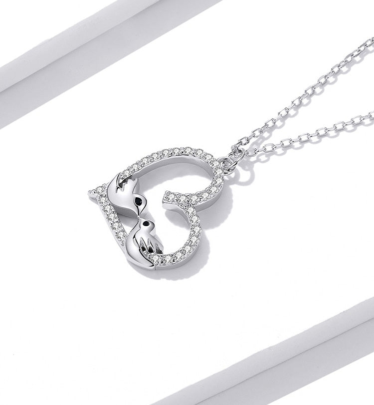 Sterling Silver Loving Bird Hypoallergenic Necklace