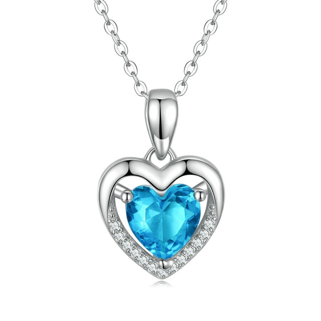 Sterling Silver Brilliant Love Heart Hypoallergenic Necklace