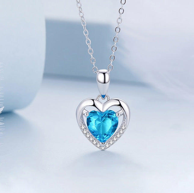 Sterling Silver Brilliant Love Heart Hypoallergenic Necklace