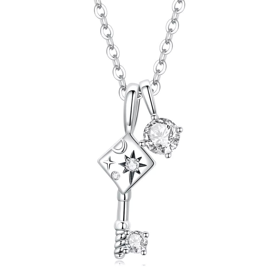 Sterling Silver Lock & Key Hypoallergenic Necklace