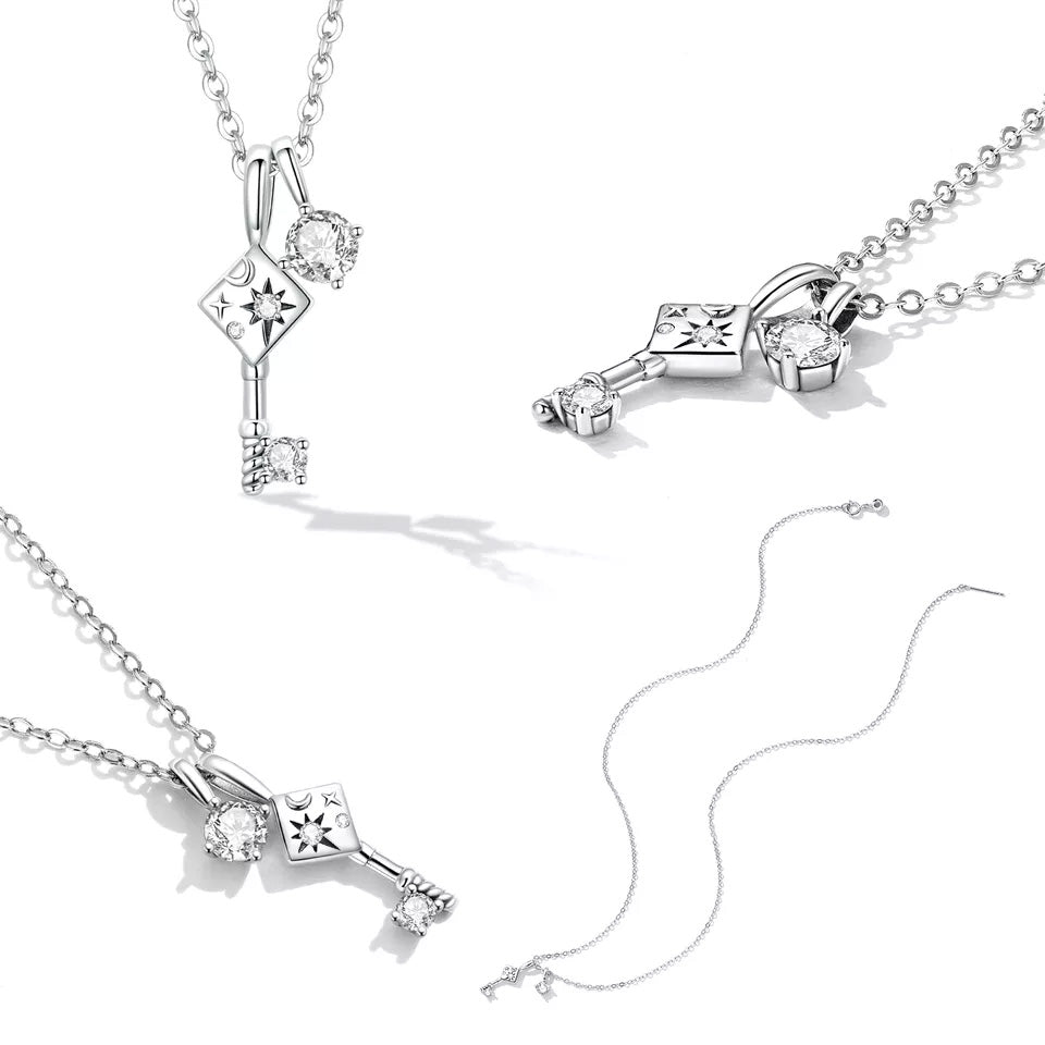 Sterling Silver Lock & Key Hypoallergenic Necklace