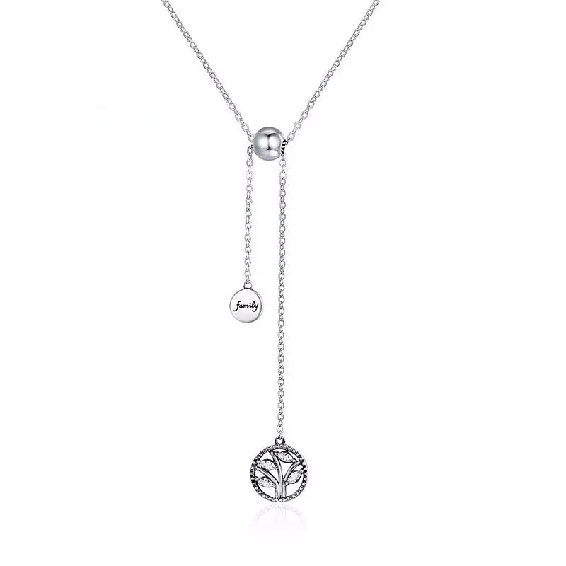 Sterling Silver Family Tree Of Life Hypoallergenic Necklace