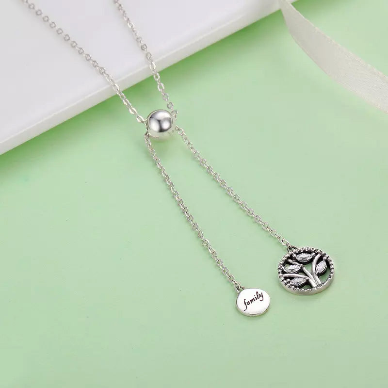 Sterling Silver Family Tree Of Life Hypoallergenic Necklace